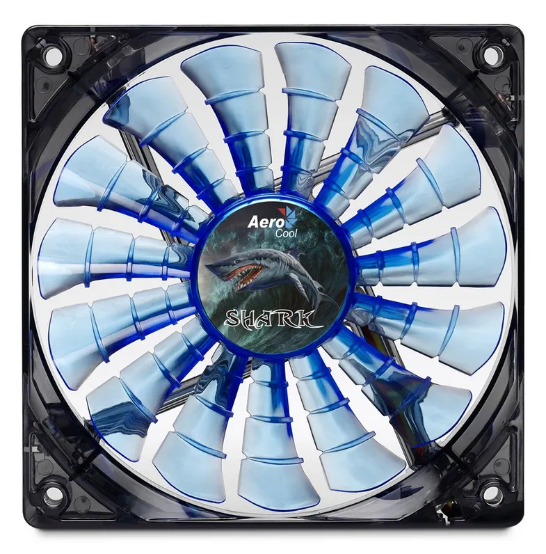 Кулер для кейса AeroCool SHARK fan Blue Edition (12см)