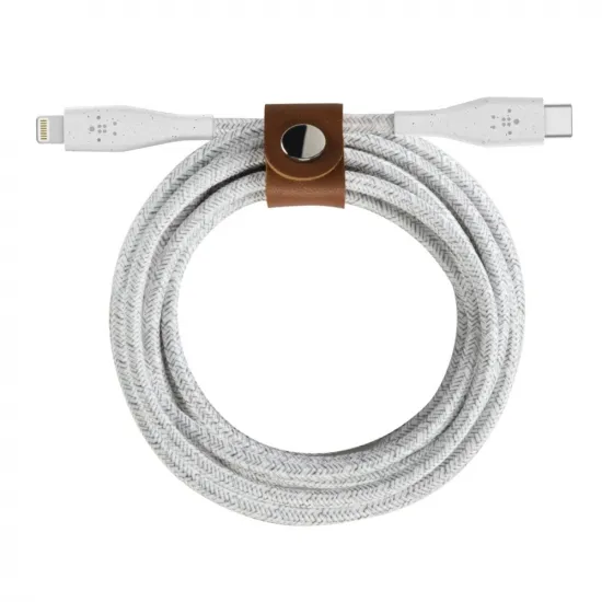 Кабель Belkin DuraTek Plus USB-C - Lightning, 1.2m, white