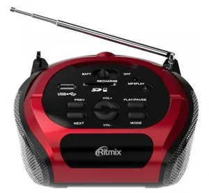 Магнитола Ritmix RBB-100BT Red