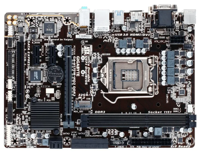 Материнская плата Gigabyte GA-H170M-HD3 DDR3