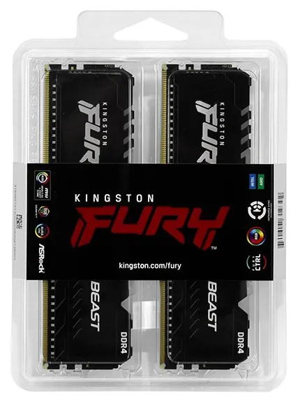 Оперативная память 32 GB kit Kingston Fury Beast RGB KF430C16BBAK2/32