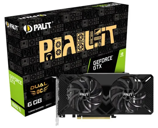 Видеокарта 6Gb PALIT GTX1660Ti DUAL OC 6G NE6166TS18J9-1160C