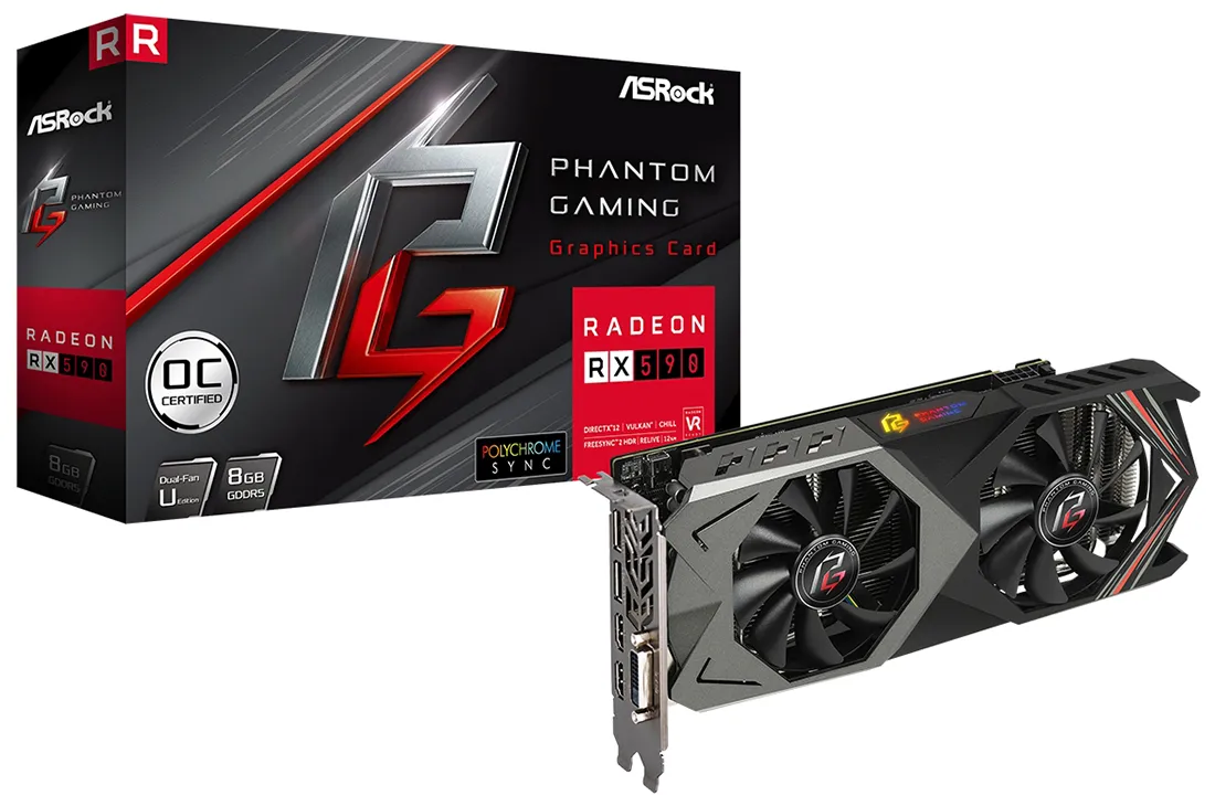 Видеокарта 8 GB ASRock RX 590 Phantom Gaming U