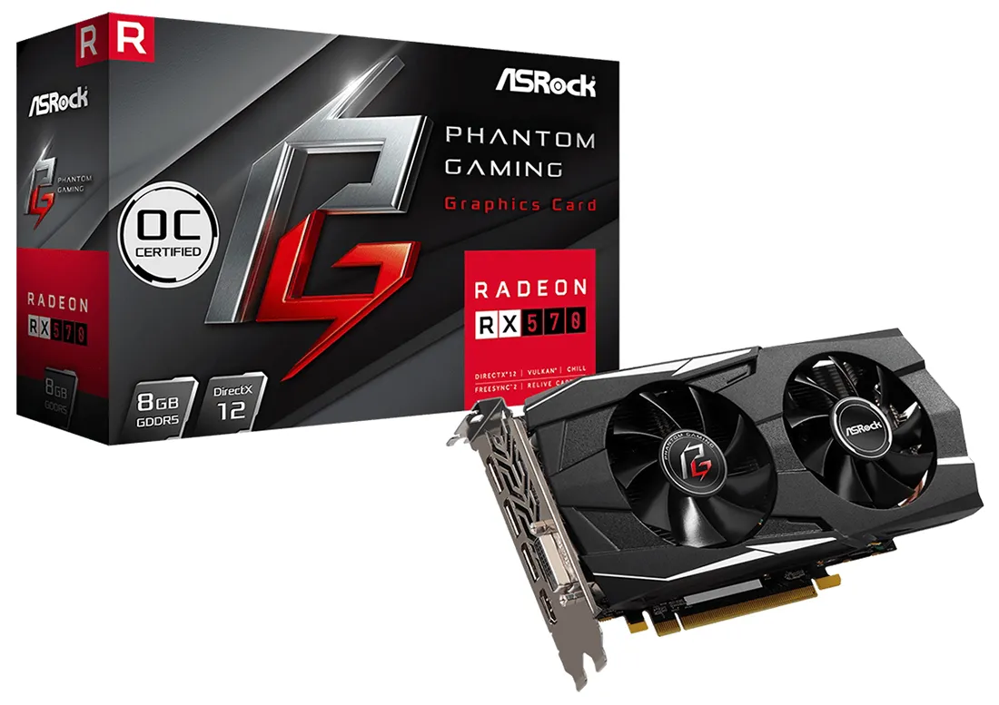 Видеокарта ASRock Radeon RX 570 Phantom Gaming D 8G ОC