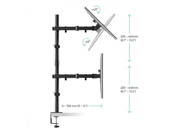 ONKRON Кронштейн D421Ecn ЧЕРНЫЙ