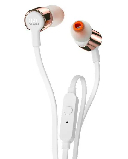 Гарнитура JBL T210 Розовое золото-Белый JBLT210RGD