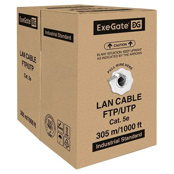 Кабель сетевой UTP ExeGate UTP4-C5e-CCA-S26-IN-PVC-GY-305