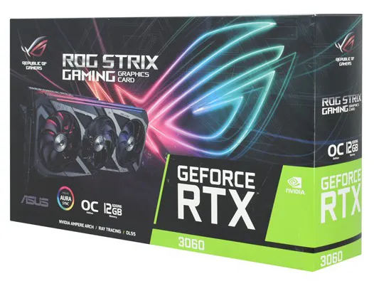 Видеокарта 12 GB Asus RTX 3060 ROG-STRIX-RTX3060-O12G-GAMING