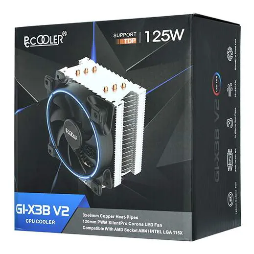 Кулер для процессора PCCooler GI-X3B V2 Blue Led