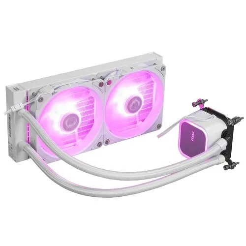 Водяное охлаждение для CPU MSI MAG CORELIQUID A13 240, 1700/1851/AM4/AM5, ARGB, Fan 2x120mm, Белый