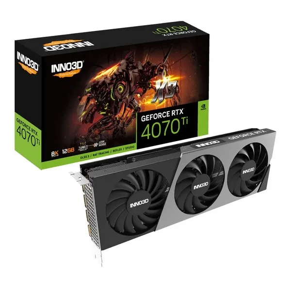 Видеокарта 12Gb Inno3D RTX4070 Ti X3 N407T3-126X-186148N