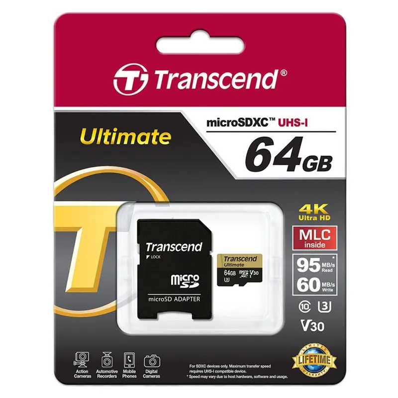 Карта памяти MicroSD 64GB Transcend TS64GUSDU3M