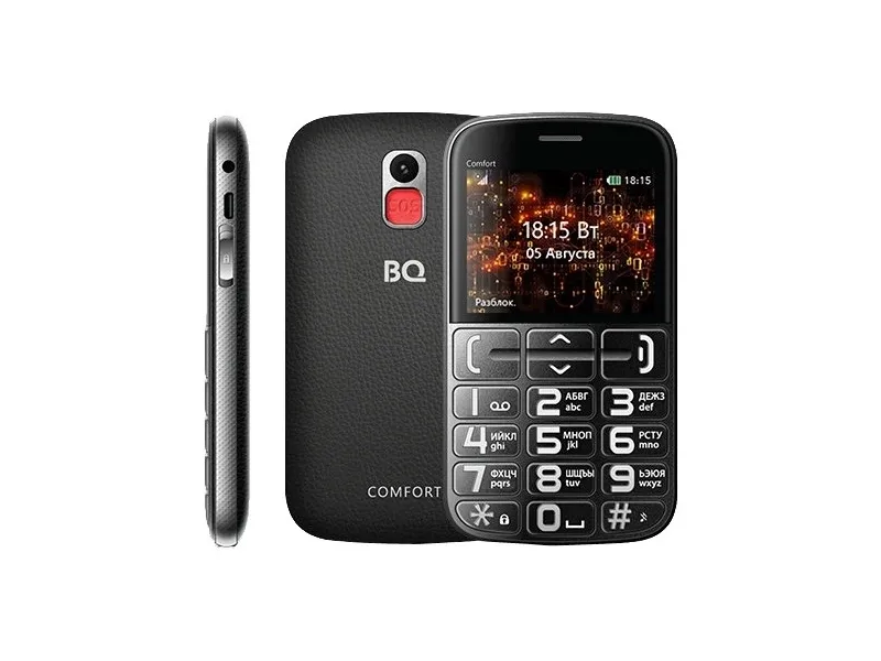 Мобильный телефон BQ-2441 Comfort Черный+Серебристый
