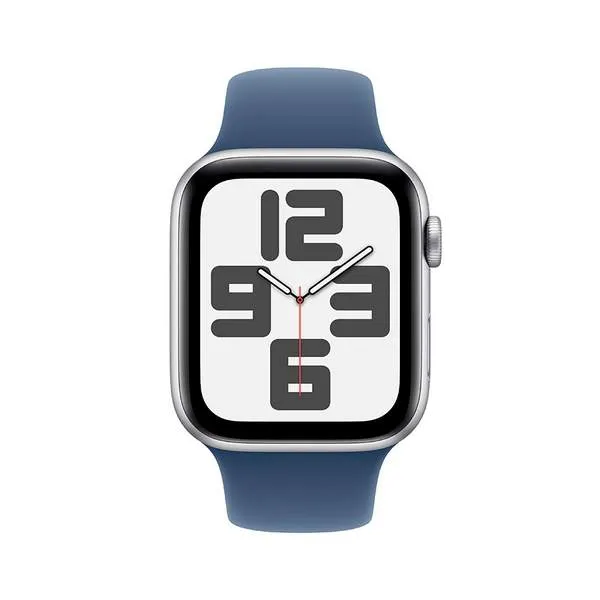 Apple Watch SE GPS 44mm Silver Aluminium Case with Denim Sport Band - S/M MXEQ3QI/A