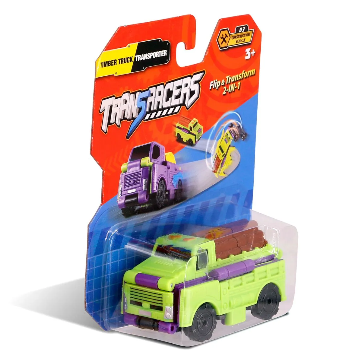 Машинка-трансформер Flip Cars 2 В 1 (Лесовоз и Транспартер)