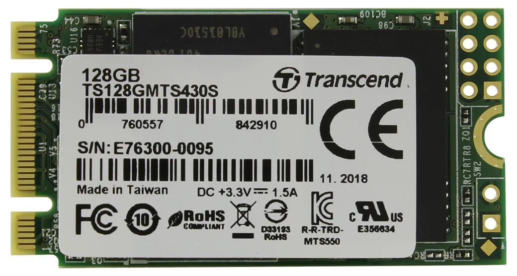 SSD накопитель 128GB Transcend TS128GMTS430S M2