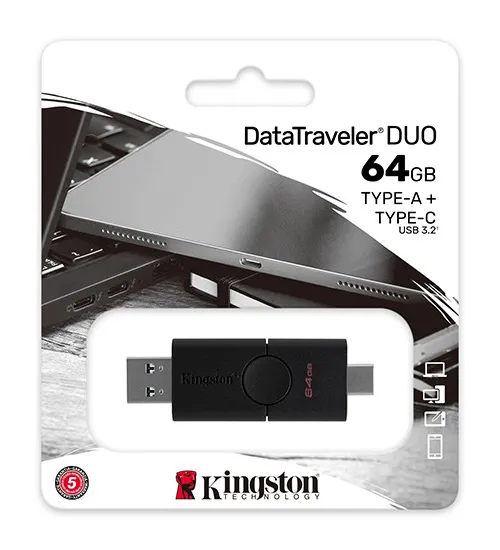 USB флешка 64GB Kingston Duo DTDE/64GB USB 3.2 + Type-C (Android/OTG) black