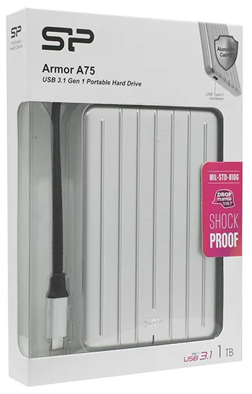 Внешний жесткий диск 1 TB Silicon Power A75 SP010TBPHDA75S3S Silver