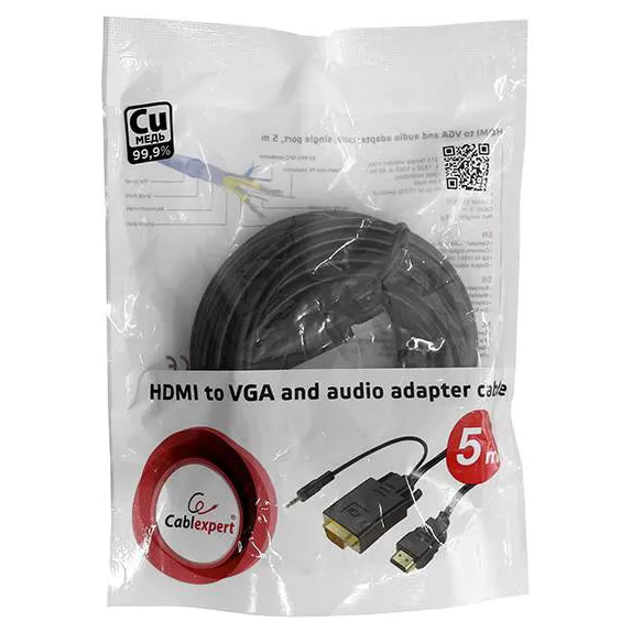 Конвертер Cablexpert A-HDMI-VGA-03-5M HDMI m - D-Sub (VGA) m/audio