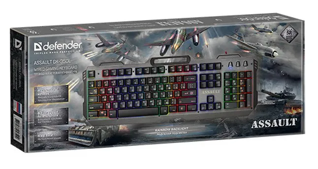 Клавиатура Defender Assault GK350L RGB black