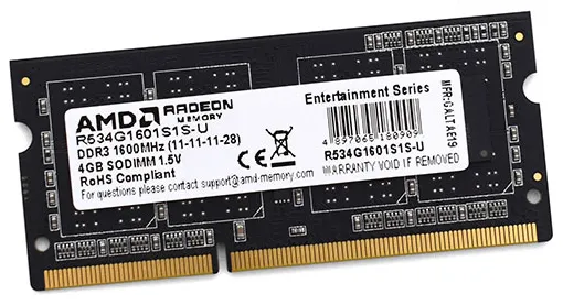 Оперативная память 4 GB AMD Radeon R5 Entertainment R534G1601S1S-U