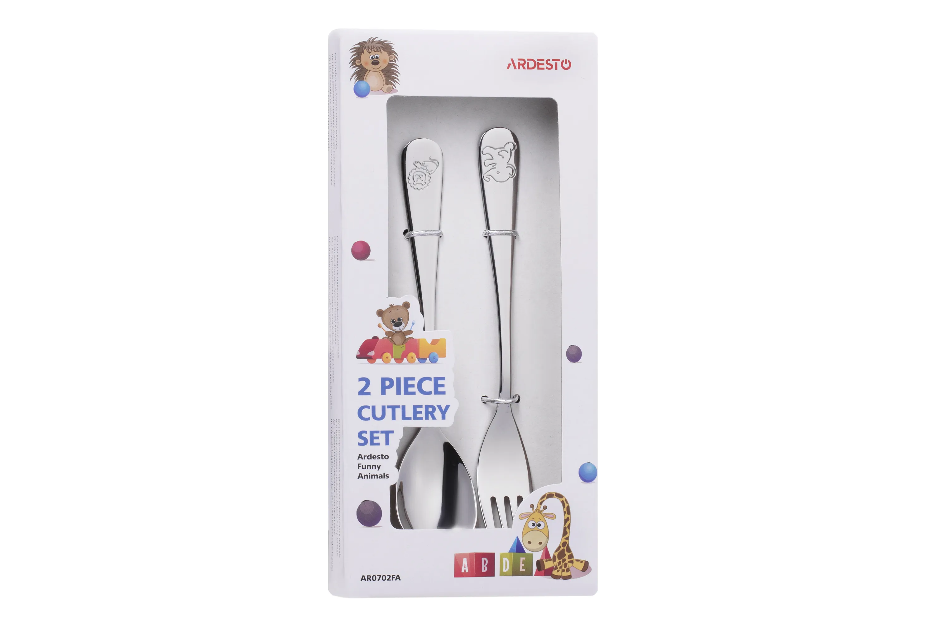 Набор столовых приборов Ardesto Funny Animals 2 пр., нержавеющая сталь AR0702FA