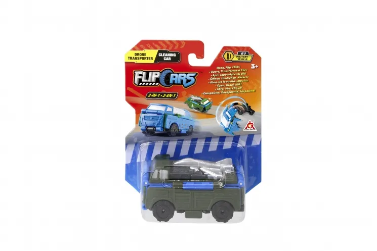 Машинка-трансформер Flip Cars 2 В 1 (Дрон-Транспортер и Уборочная машина)