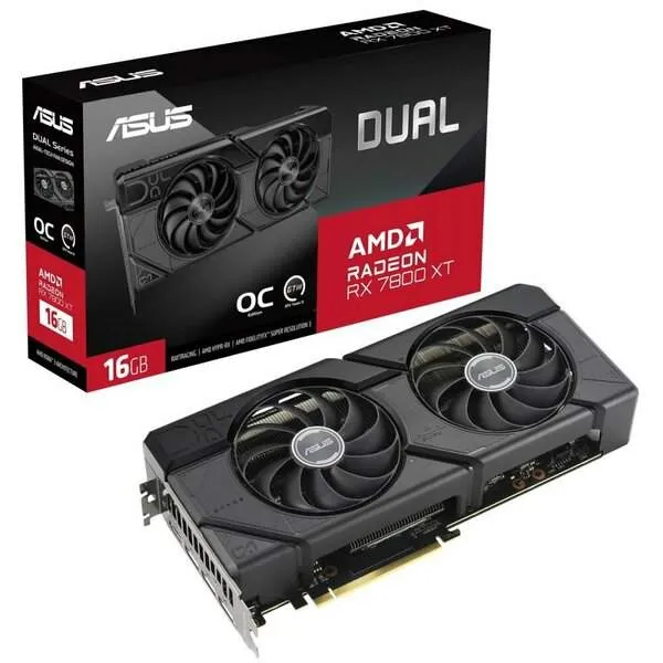 Видеокарта 16 GB ASUS DUAL RX 7800 XT OC DUAL-RX7800XT-O16G