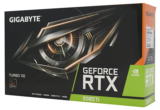 Видеокарта 11 GB Gigabyte RTX 2080 Ti GV-N208TTURBO-11GC