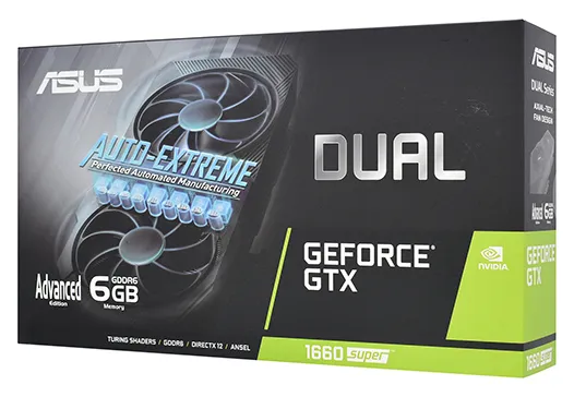 Видеокарта 6GB Asus GTX 1660 SUPER DUAL-GTX1660S-A6G-EVO