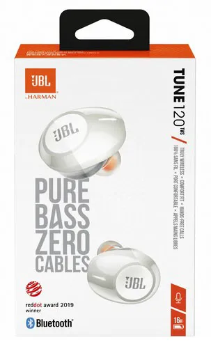 Bluetooth Гарнитура JBL (by harman) Tune 120TWS JBLT120TWSWHT White
