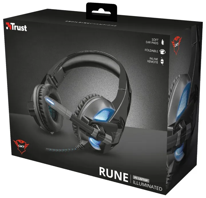 Наушники Trust GXT 410 Rune Illuminated Headset с подсветкой