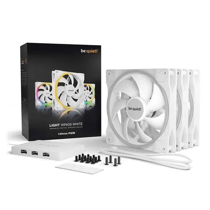 Кулер для корпуса Bequiet! Light Wings 140mm PWM Triple Pack White