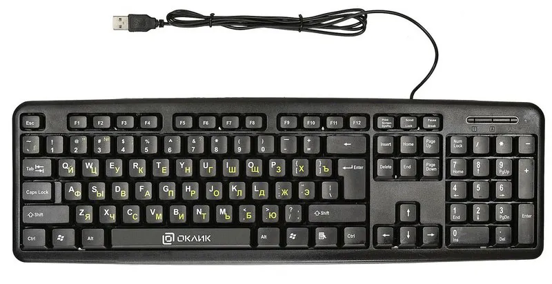 Клавиатура USB Oklick 130M black