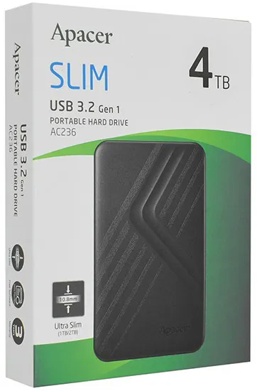 Внешний жесткий диск 4 TB Apacer AC236 AP4TBAC236B-1 Black