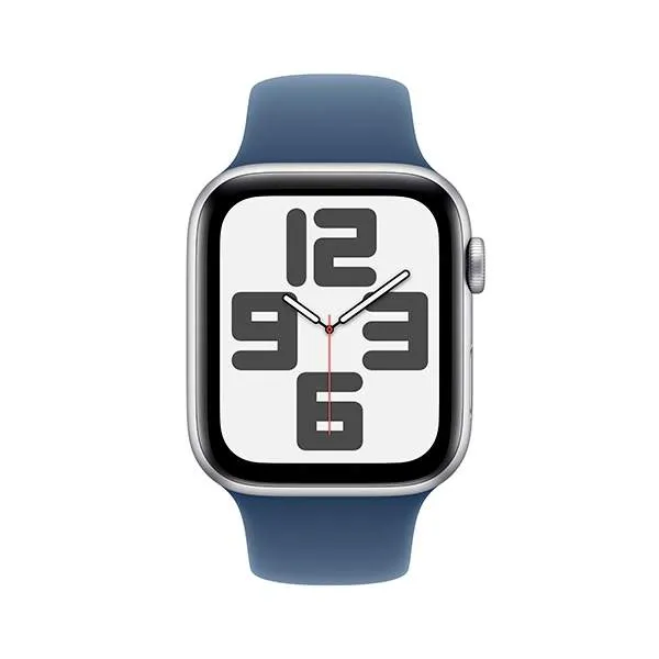 Apple Watch SE GPS 40mm Silver Aluminium Case with Denim Sport Band - S/M MXEC3QI/A