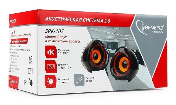 Колонки Gembird SPK-105 (2.0) Черный