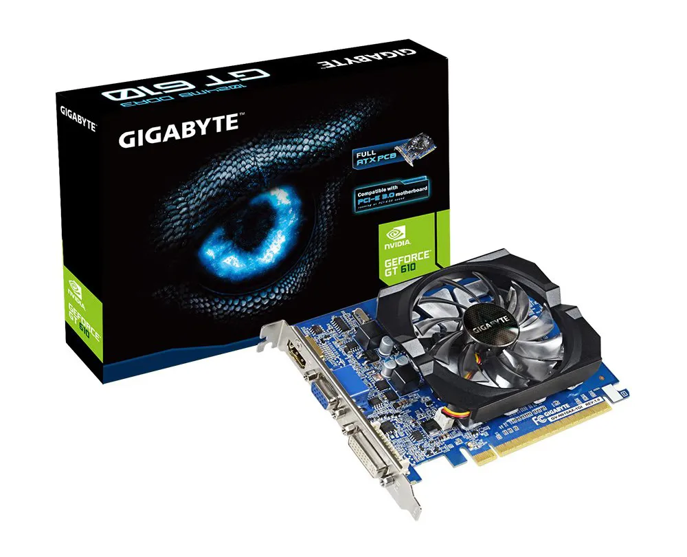 Видеокарта 1 GB Gigabyte PCI-E GV-N610AX-1GI GeForce GT 610