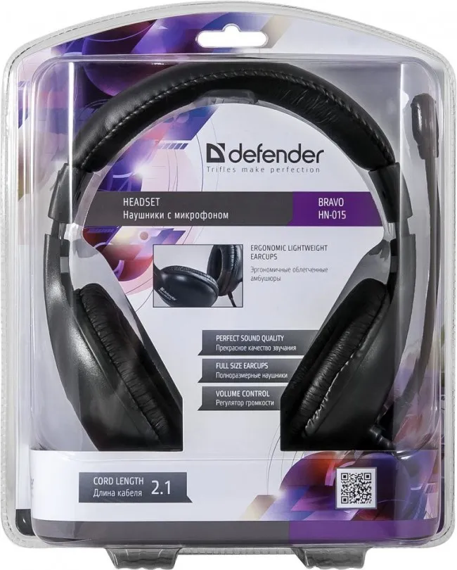 Наушники-гарнитура Defender Bravo HN-015 Чёрный