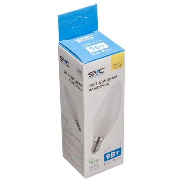 LED Лампа SVC LED C35-9W-E14-3000K