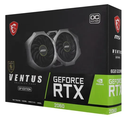 Видеокарта 8GB MSI RTX 2060 SUPER VENTUS OC RU