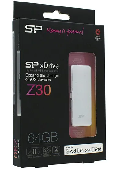 USB флешка 64GB Silicon Power xDrive Z30 SP064GBLU3Z30V1W USB 3.1 + Lightning white