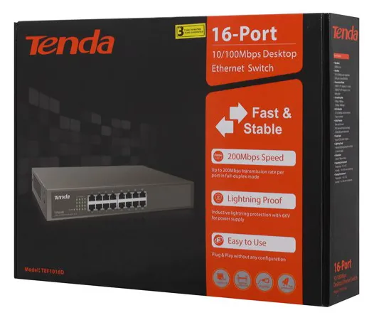 Коммутатор Tenda TEF1016D
