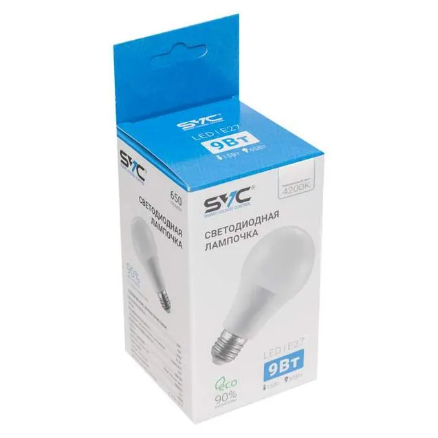 LED Лампа SVC LED A60-9W-E27-4200K