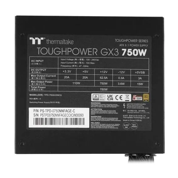 Блок питания 750W Thermaltake Toughpower GX3 Gold PS-TPD-0750NNFAGE-C