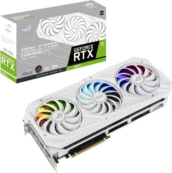 Видеокарта 8Gb ASUS ROG-STRIX-RTX3070-O8G-WHITE-V2