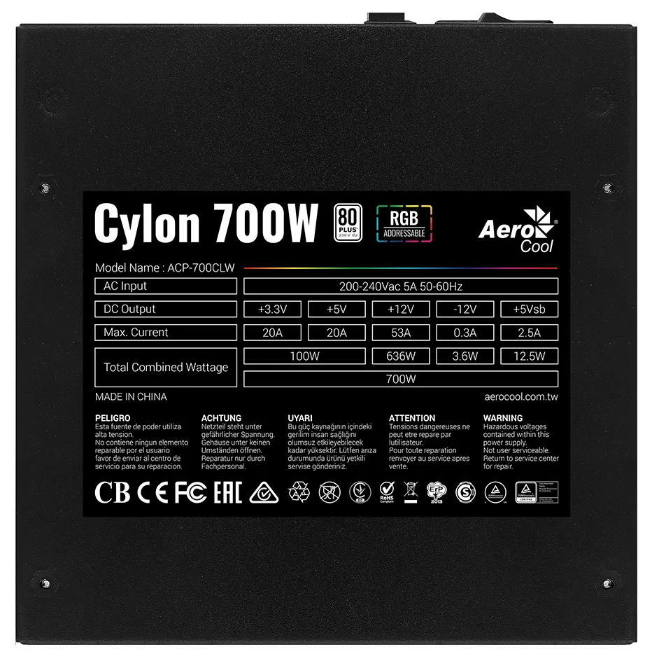Блок питания Aerocool Cylon 700W