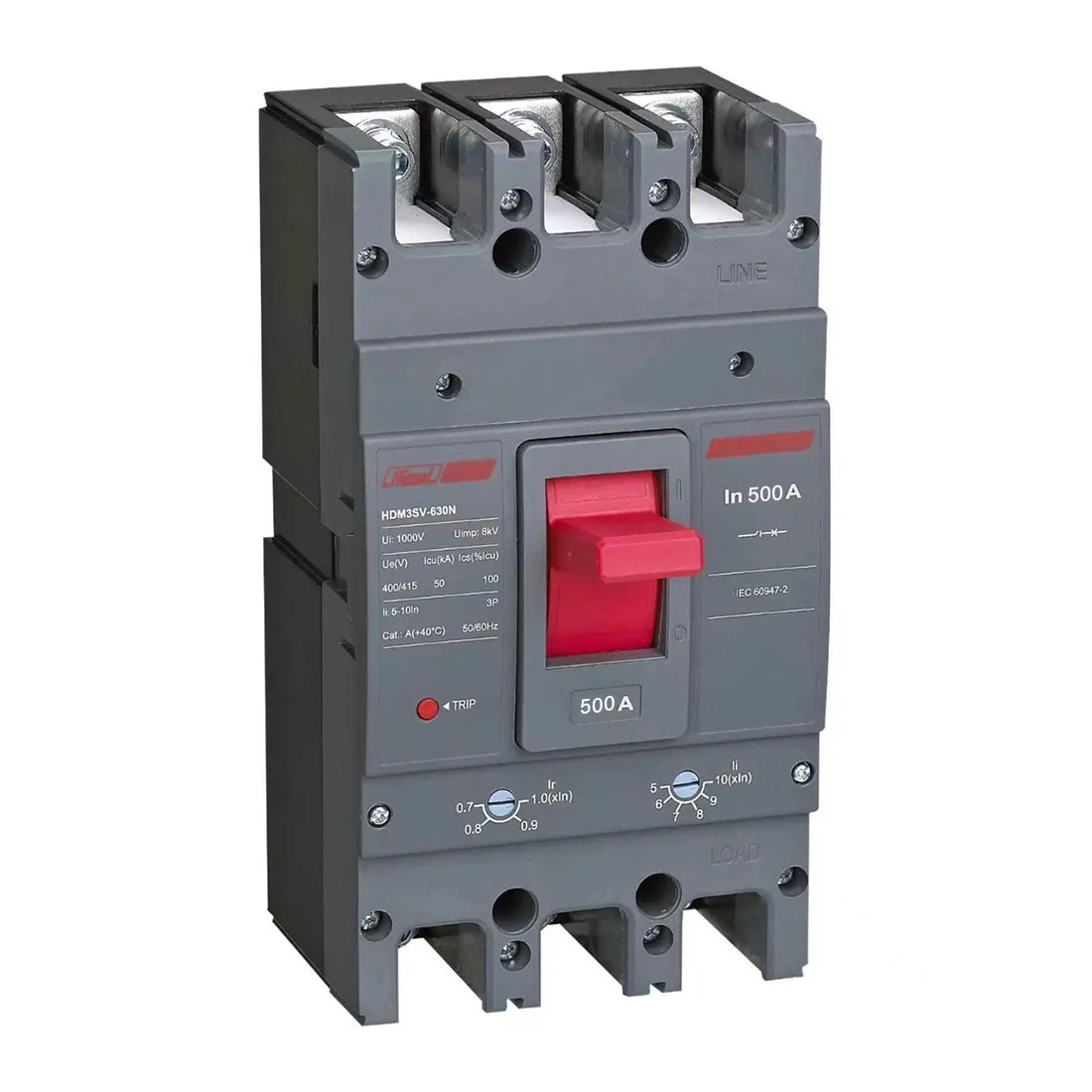 Автоматический выключатель Himel HDM3SV-630N 3P 500A 50kA с регулировкой