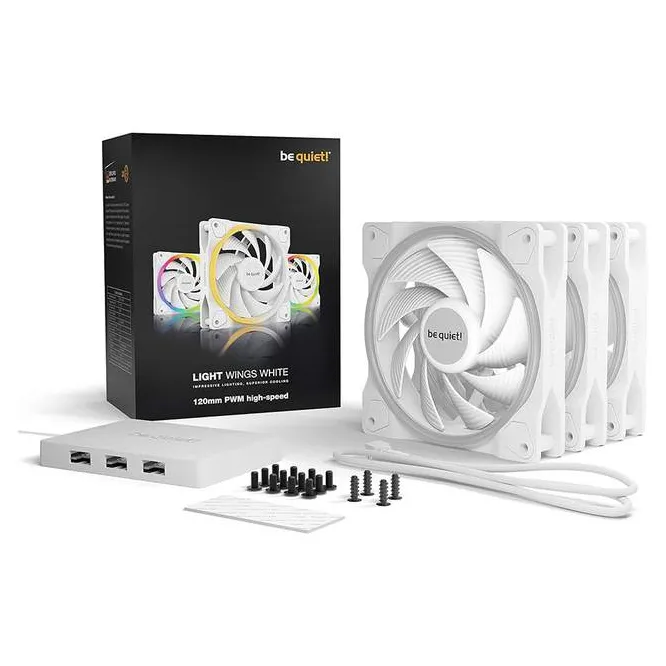 Кулер для корпуса Bequiet! Light Wings 120mm PWM high-speed Triple-Pack White