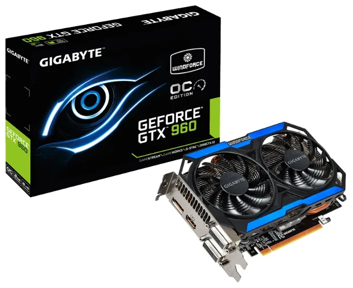 Видеокарта 2 GB Gigabyte GeForce GTX 960 GV-N960OC-2GD